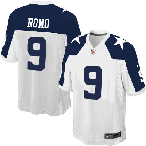 Youth Limited Tony Romo Nike Jersey White Alternate - #9 Throwback NFL Dallas Cowboys